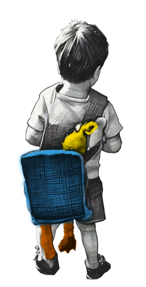 Luke as a child — lil' bird illustration